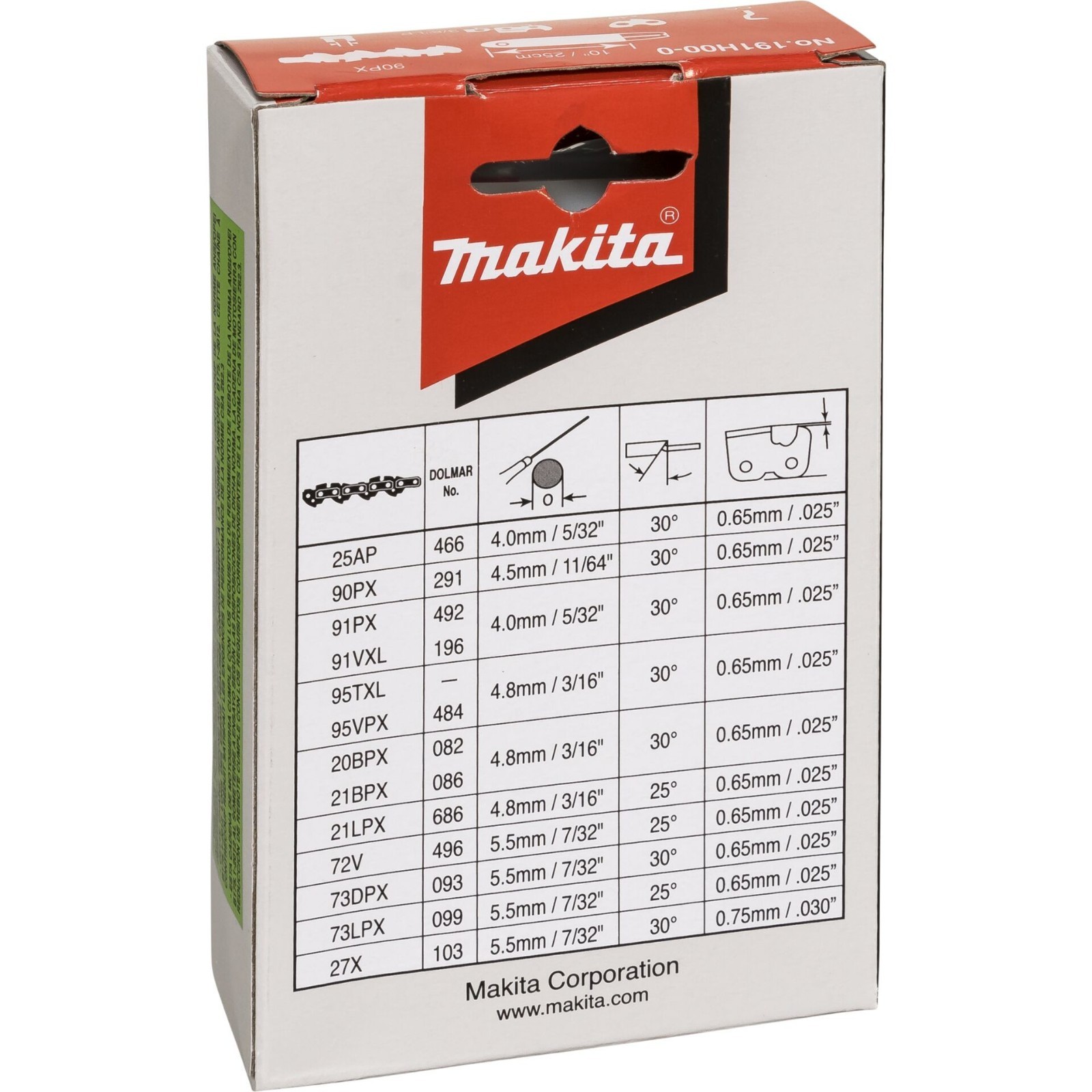 Makita 191H00-0 (was 199075-5) Chainsaw Chain for DUC254Z/DUC256Z Chainsaws