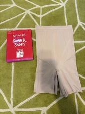 Spanx Higher Power Shorts High Waist Shaper Tan Nude Size Large 6” Inseam