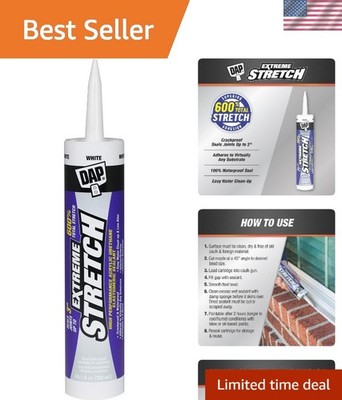 Extreme Stretch Acrylic Urethane Sealant - White, 10.1 Oz, Waterproof & Flexible