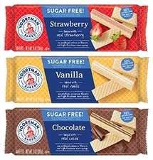 Voortman Bakery Sugar Free Wafers Variety Pack | Chocolate, Strawberry, Vanilla