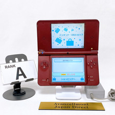Nintendo DSi LL XL Wine Red Console Stylus Japan Tested Working Rank A w/Charger