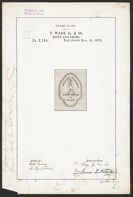 Photo:P Ware Jr Co Boots Shoes Trademark Walking Slow Boot 1875