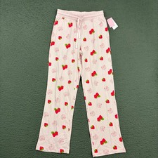Strawberry Shortcake Pajama Pants Womens Small Pink 80's Cartoon Cute AOP Mom
