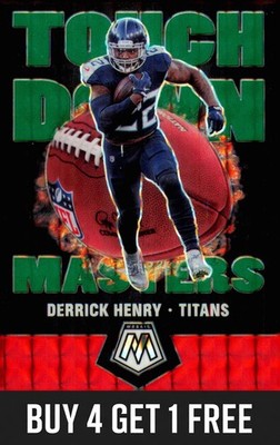 Derrick Henry 2020 Panini Mosaic Touchdown Masters Prizm Green #TM19 Titans