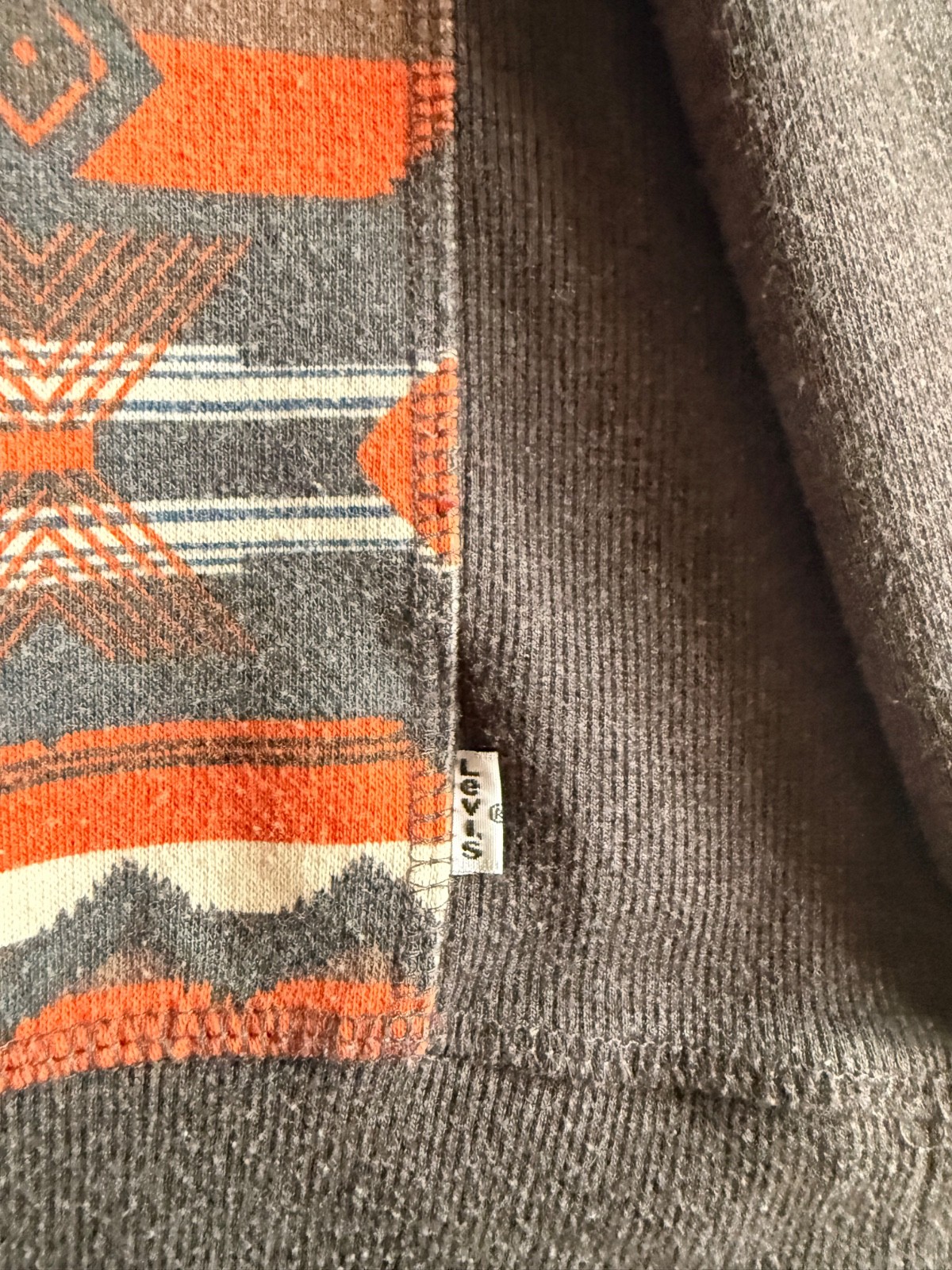 LEVI’S Aztec Print Long Sleeve Crew Fleece Light Sweatshirt Men’s XL NEW thumbnail 4