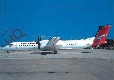 Ansichtskarte>>QANTAS LINK DE HAVILLAND DASH 8 DHC-8-400Q C-GAFM @ ZRH [OKC]