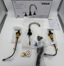 Kohler Rill R27954-4D-BSN 8" Widespread Bathroom Faucet Matte Black /Vibrant PN