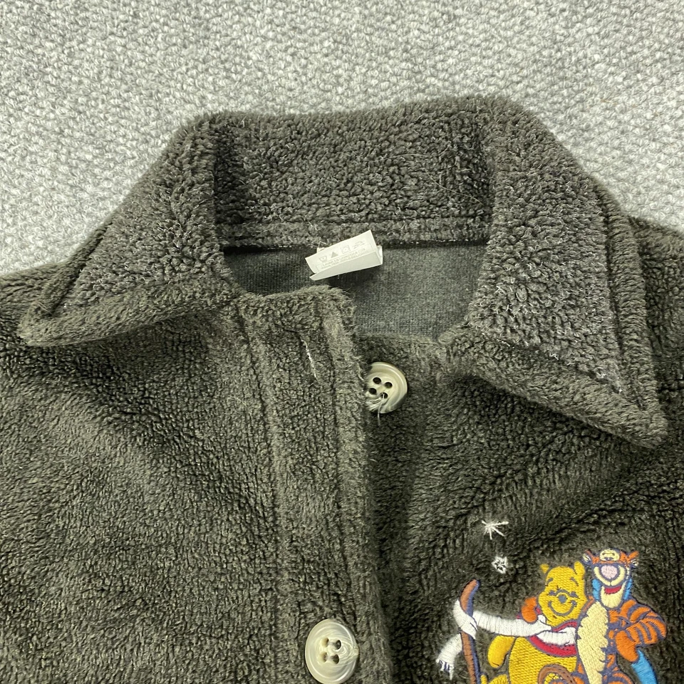 Chaqueta polar para mujer Disney Store grande gris con botones Pooh Tigger bordada Foto 3 de 4