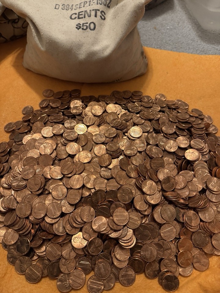 Bu Incon 1982 D RED BU Lincoln Roll Large Date Copper Cent Penny Uncirculated 50 ...