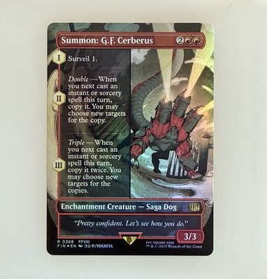 Magic the Gathering: Summon: G.F. Cerberus (Borderless) Final Fantasy Foil