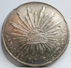 MEXICO Republic Silver 8 Reales 1887 GO RR AU UNC Guanajuato Liberty Eagle #Z03