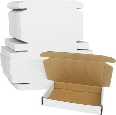 6x4x1 Boxes for Shpping Mailing, 50 Pack Small White Mailer Box Flat Corrugated