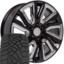 Oe Wheels Cv39 22x9 Black Wheels 28545r22 Rt Tires Set 6x139.7 28et