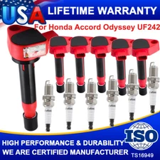 6 Ignition Coils + 6 Spark Plugs Set Pack for 1999-2007 Honda Odyssey 3.5L UF242