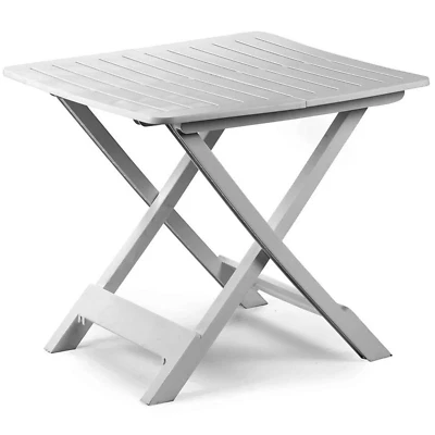 Table En Plastique Grande Pliable De Jardin Plage Extérieur 80×72×70h Cm Blanc - Photo 1/4