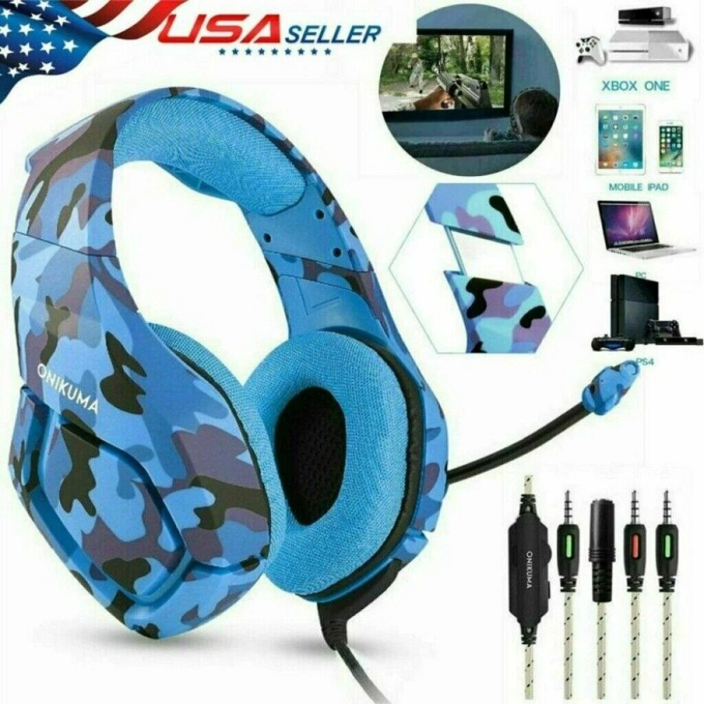 ONIKUMA K1 Gaming Headset for PS4 Xbox Switch 3.5MM MIC Headphone Camouflage USA