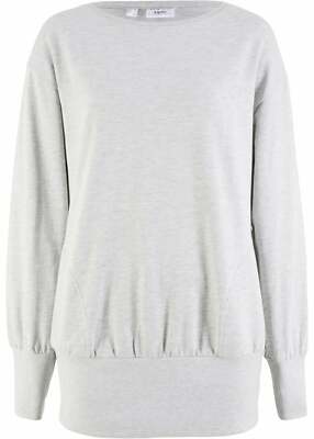 Sportives Shirt Gr. 36/38 hellgrau Damenshirt Oversize-Sweatshirt Neu*