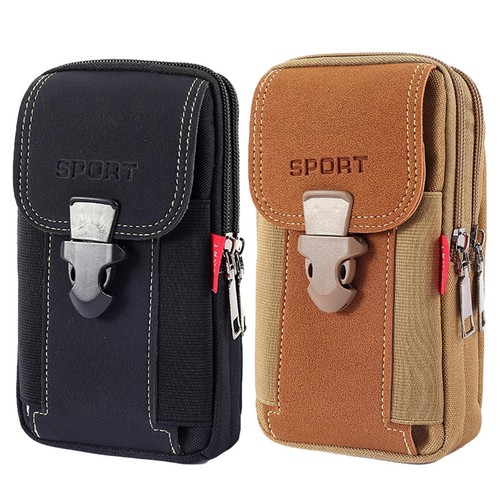 Men Cell Phone Belt Pack Bag Waist Holster Pouch Case Leather Wallet Cover