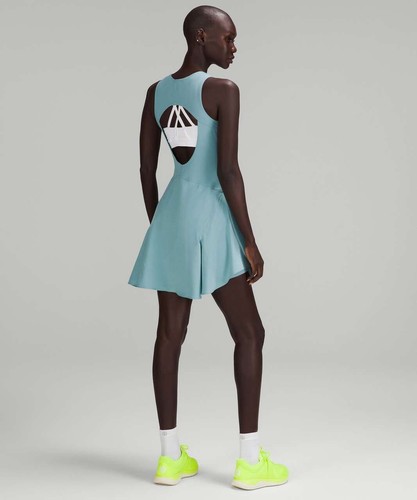 Lululemon Women's Everlux Short Lined Tennis Tank Dress Size 2 Color Teal Blue - Picture 5 of 6