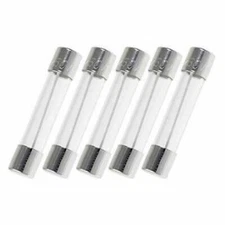Pack of 5, 6X30mm (1/4" x 1-1/4") 1.6A 250V Glass Slow-Blow (Time Delay) Fuse,