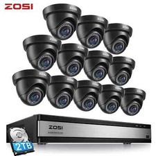Image of ZOSI 1080P Security Camera 8CH 16 Channel CCTV System with 2TB Hard Drive H.265+