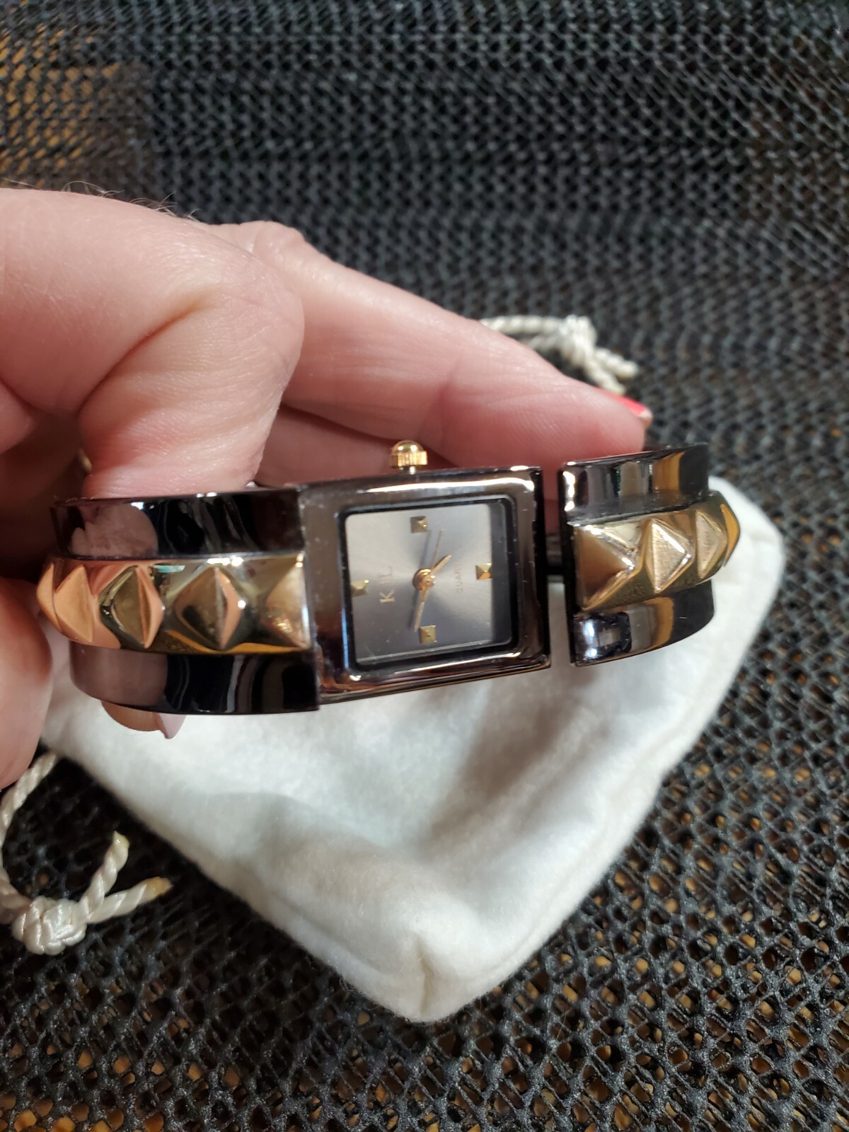 KJL Kenneth Jay Lane Hinged Cuff Watch - image 1