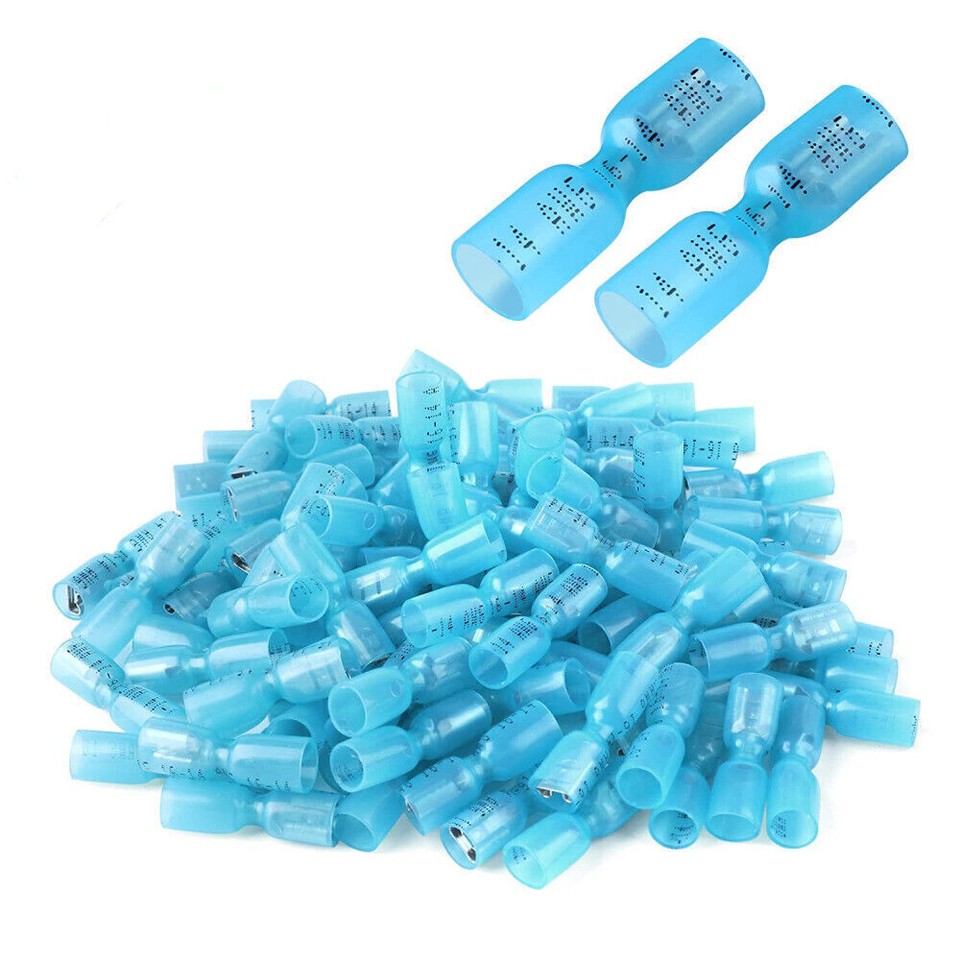 50x Female Heat Shrink Spade Terminals 2210AWG Wire Quick Disconnect