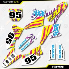 Yellow & Blue Retro Fierce Racing Graphics Kit fits 04-06 Suzuki RMZ250 RMZ 250