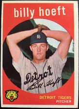 1959 Topps #343  BILLY HOEFT  Detroit Tigers  MLB baseball card  EX/MT