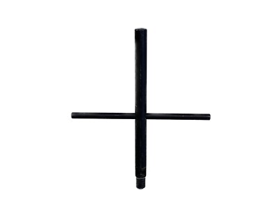 Laboratory Coated Black Aluminum T-Support Extension Rod Thread 8x8  L x 17.5mm