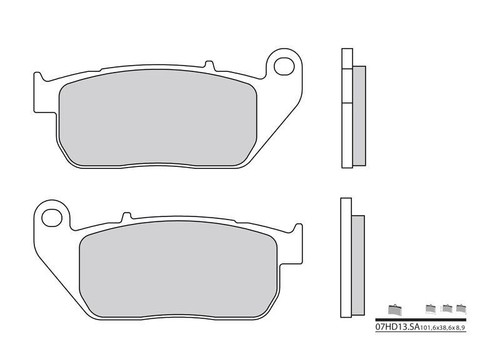 Cyleto Bremsbeläge Vorne Für Harley Davidson Sportster 883 (2004–2013) – Halbmetallisch, 77,3 X 42,2 X 8 Mm