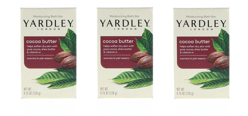 Yardley Cocoa Butter Bath Bar, 4.25 oz Pack of 3