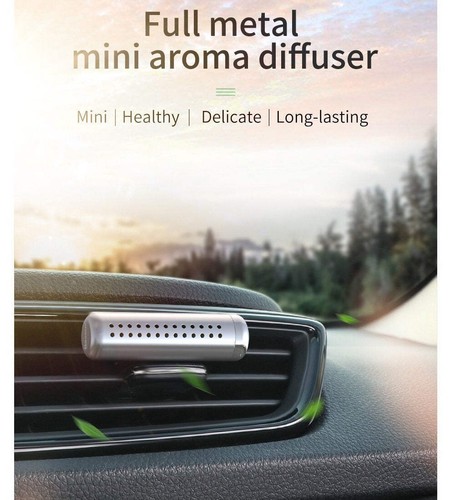 Mini diffusore di aromi universale deodorante orizzontale per auto portatile metallo - nero - Foto 5 di 9
