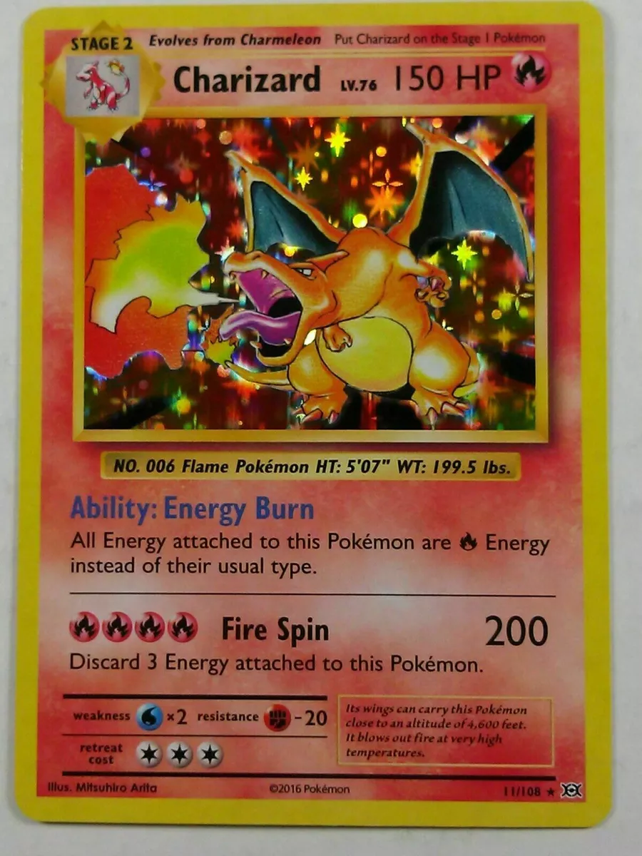 Charizard HOLO RARE 11/108 Pokemon XY Evolutions Anniversary