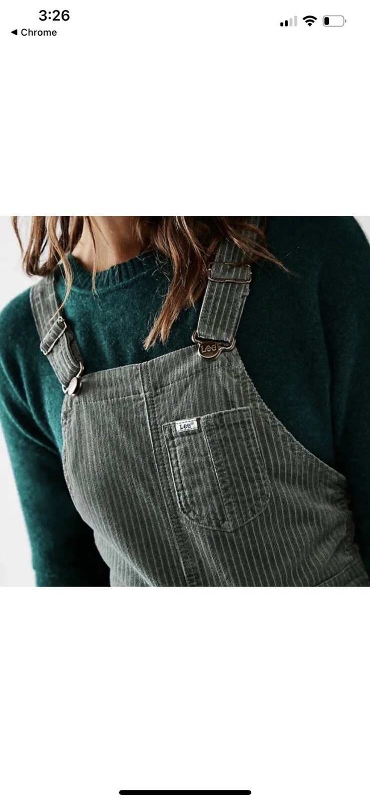 Lee Corduroy Factory Flare Overalls Size Small Green Vintage Bib Jumpsuit Flares