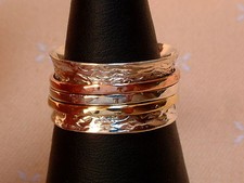 Designer Drehring - 3 bewegliche Ringe - 13 mm - Sterling Silber 925 - EXCLUSIV