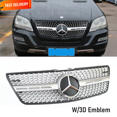 Front Grille W/Emblem Grill For Mercedes W164 2009-2011 ML320 ML350 ML500 ML550