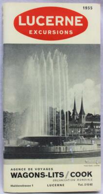 LUCERNE SWITZERLAND TOUR EXCURSIONS ADVERTISING TRAVEL BROCHURE 1955 VINTAGE