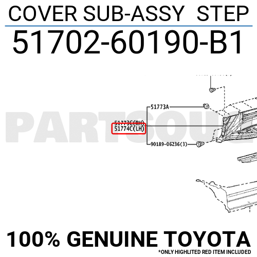 5170260190B1 Genuine Toyota COVER SUB-ASSY STEP 51702-60190-B1 | eBay