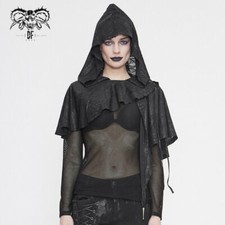 Devil Punk Hooded Cloak Medieval Witch Wizard Drawstring Decoration Short Cape