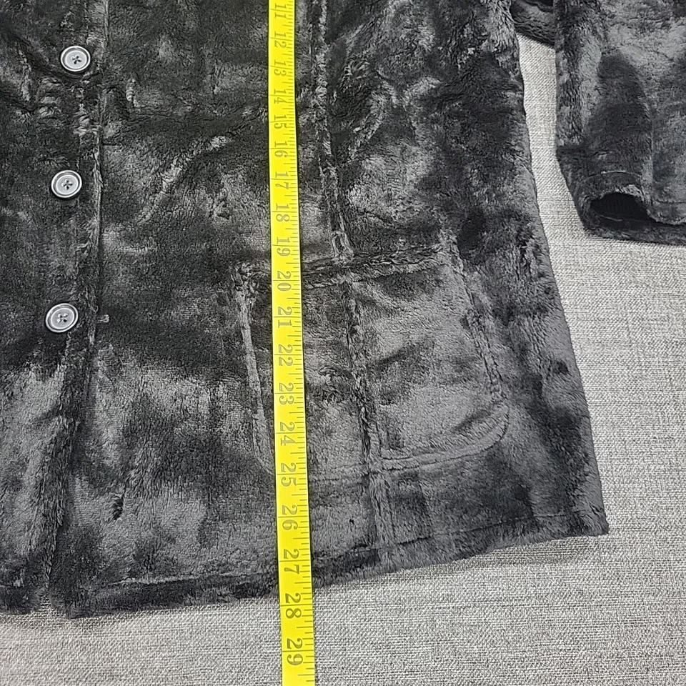 Chaqueta Denim Co Reversible Microfibra Pana a Piel Sintética 3X Talla Grande Negra Foto 3 de 4