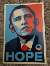 Barack Obama Hope Sticker Shepard Fairey 2008 (4''x6'') President Graffiti Obey