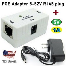 Passive POE Injector for IP Camera Netwrok AP Device 5V-52V RJ45 plug  5V-1A