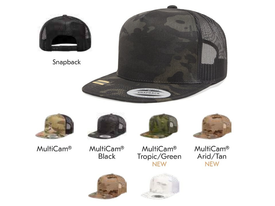 Yupoong 6006 Multi-Camo Five-Panel Classic Trucker Hat Snapback Flat Bill