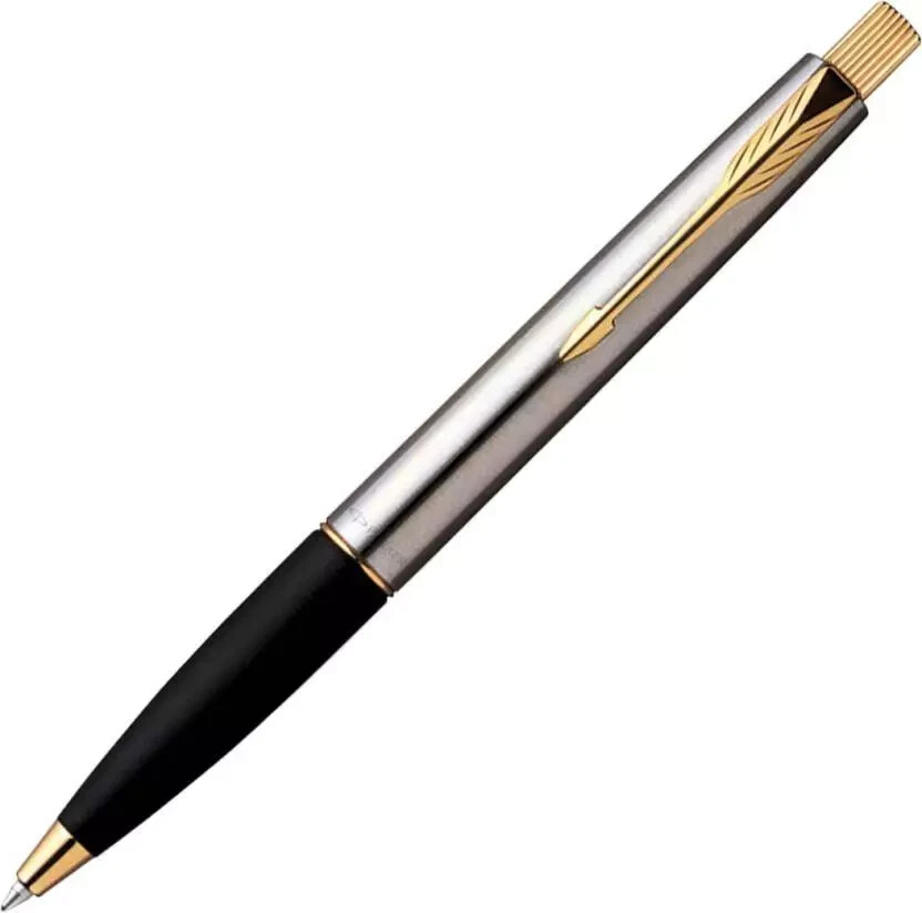 Parker Frontier Ballpoint Pen Stainless Steel Gold In Box Made In UK **