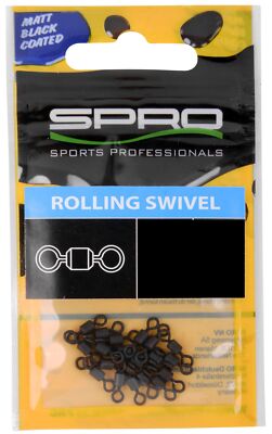 Spro Matt Black ROLLING SWIVEL #3 17 Stück Gr. 3 40kg Tönnchenwirbel Wirbel OVP