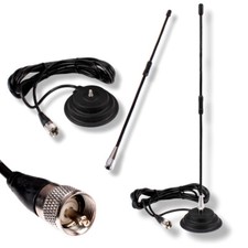 Radio CB Antenne Socle Magnétique 45cm Adaptateur Pl Uhf Camion Voiture