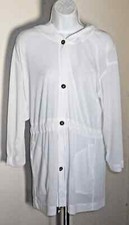Pacific Beach White Hooded Beach Cover Up Size L