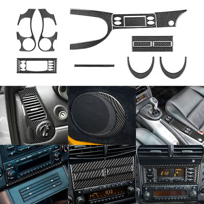 13Pcs Kohlefaser Full Interior Kit Abdeckung Trim für Porsche Boxster/996