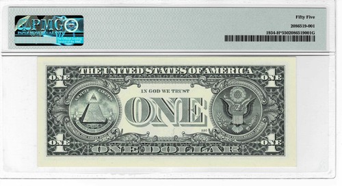 2009 $1 FRN RADAR- St. Louis H* STAR-(KEY NOTE-320K print) PMG AU55--Scarce note - Picture 2 of 6